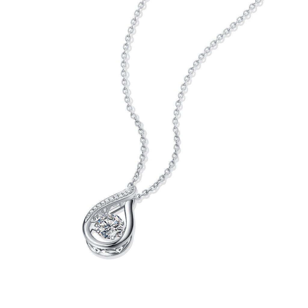 Dynamique - Parure de bijoux tendance et à la mode avec diamant Moissan de 1 carat en argent sterling S925, pendentif de collier en diamant abordable