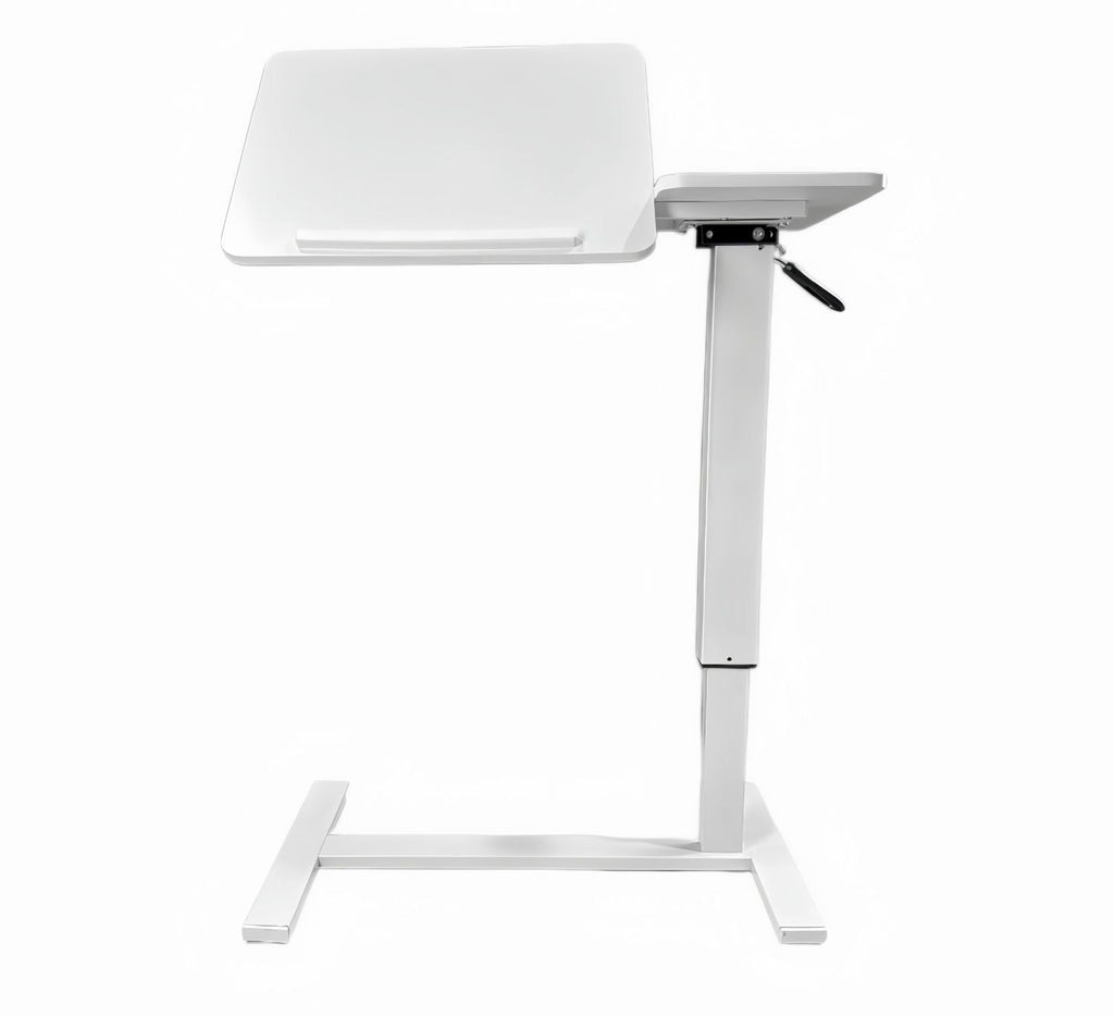 Beistelltisch für Laptops am Bett, mobiler, rollbarer Laptopständer, neigbarer Betttisch mit Rollen, höhenverstellbarer Laptoptisch für Bett, Sofa, Beistelltisch (WEISS)