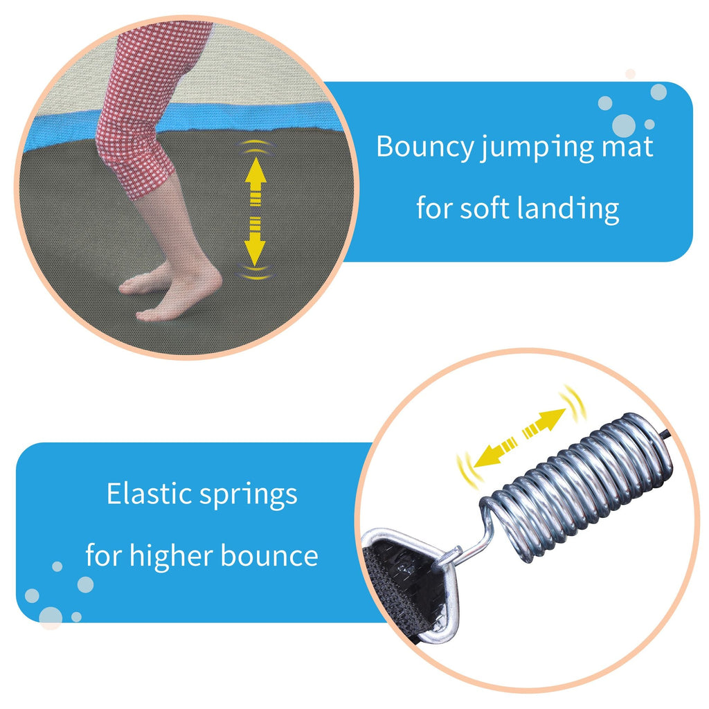 55'' Kleinkinder Trampolin mit Sicherheitsnetz und Bällen, Indoor Outdoor Mini Trampolin für Kinder
