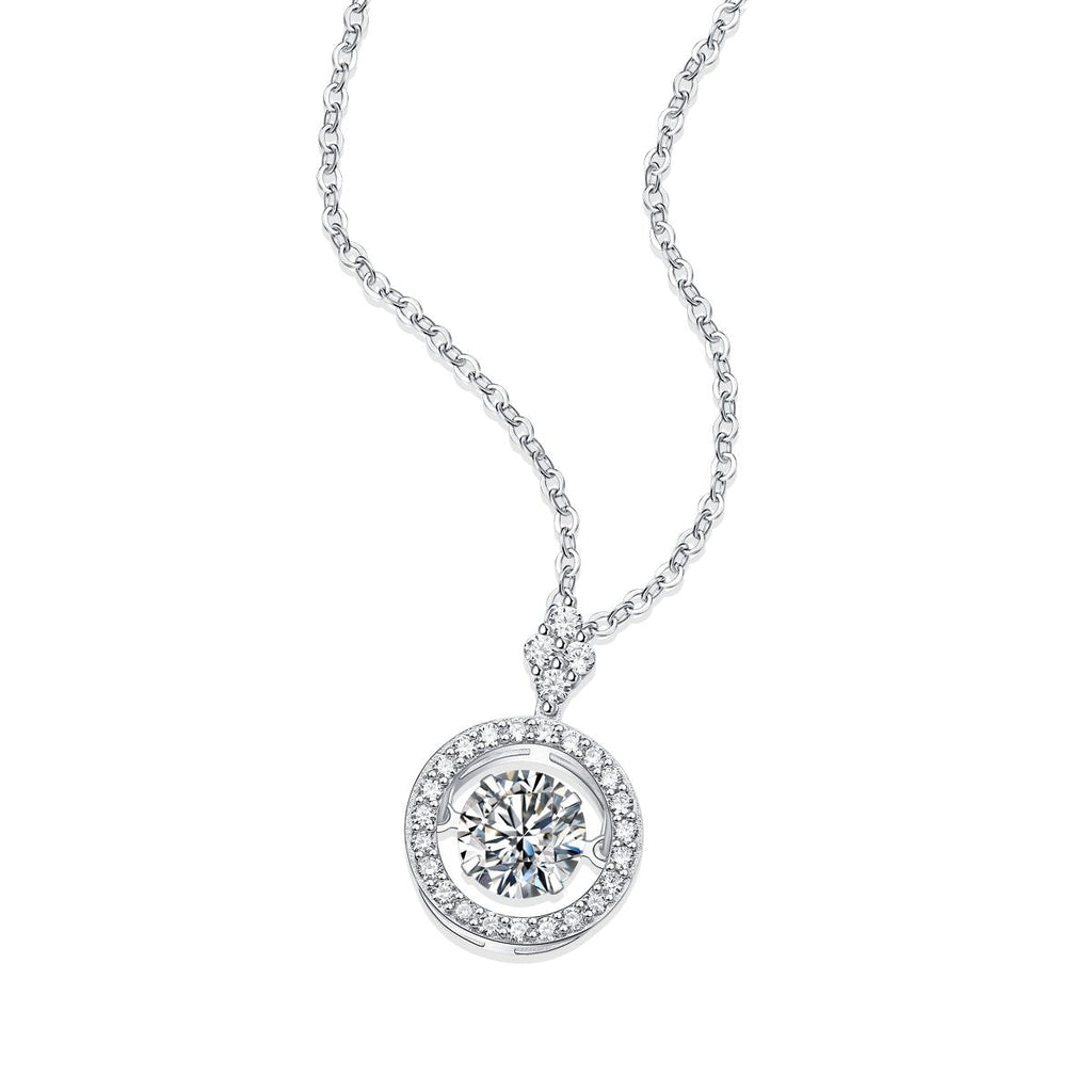 Touch - 1 Karat Moissan Diamant S925 Sterlingsilber Schmuck, modischer und trendiger Schmuck, erschwingliche Diamant-Halsketten-Anhänger