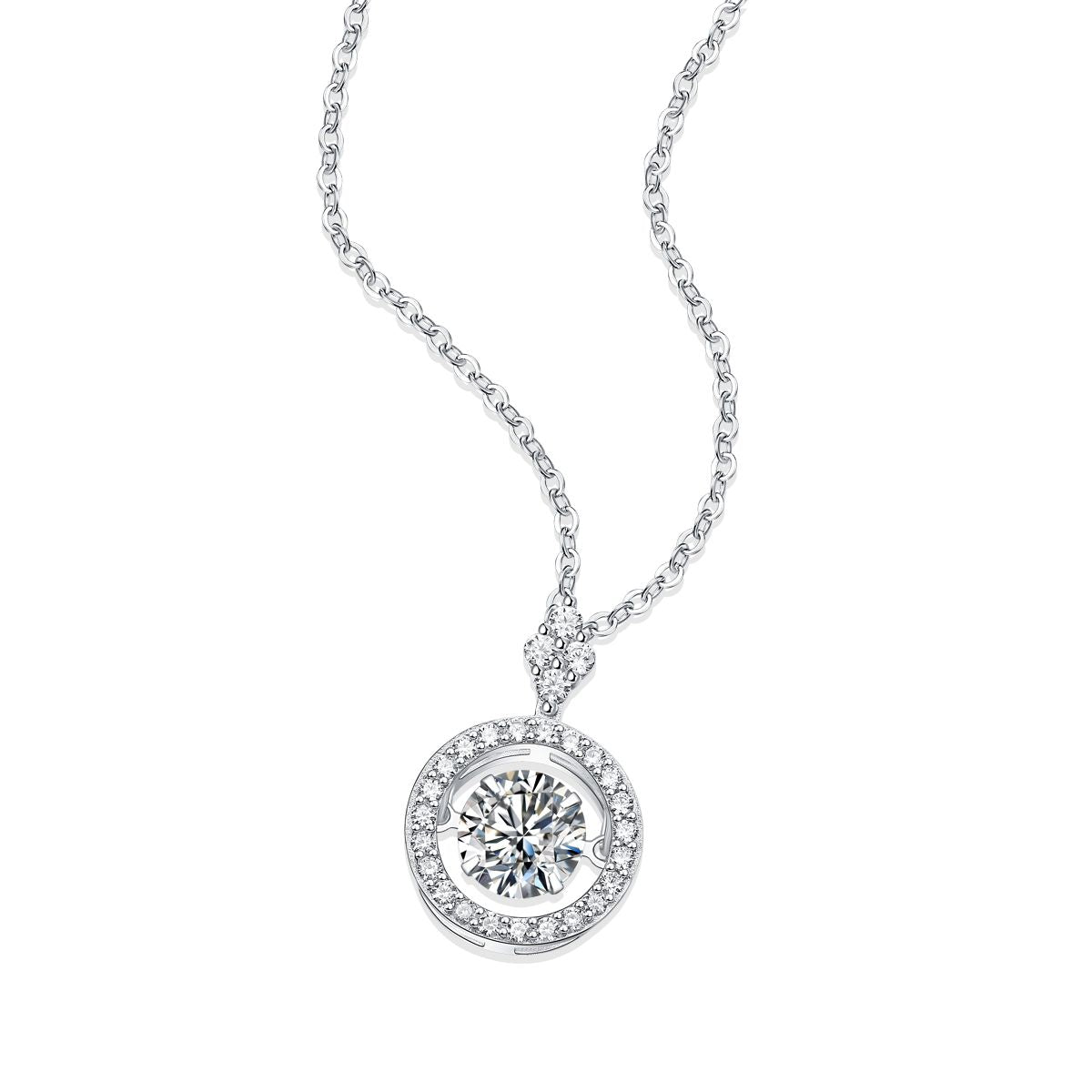 Touch - 1 Karat Moissan Diamant S925 Sterlingsilber Schmuck, modischer und trendiger Schmuck, erschwingliche Diamant-Halsketten-Anhänger
