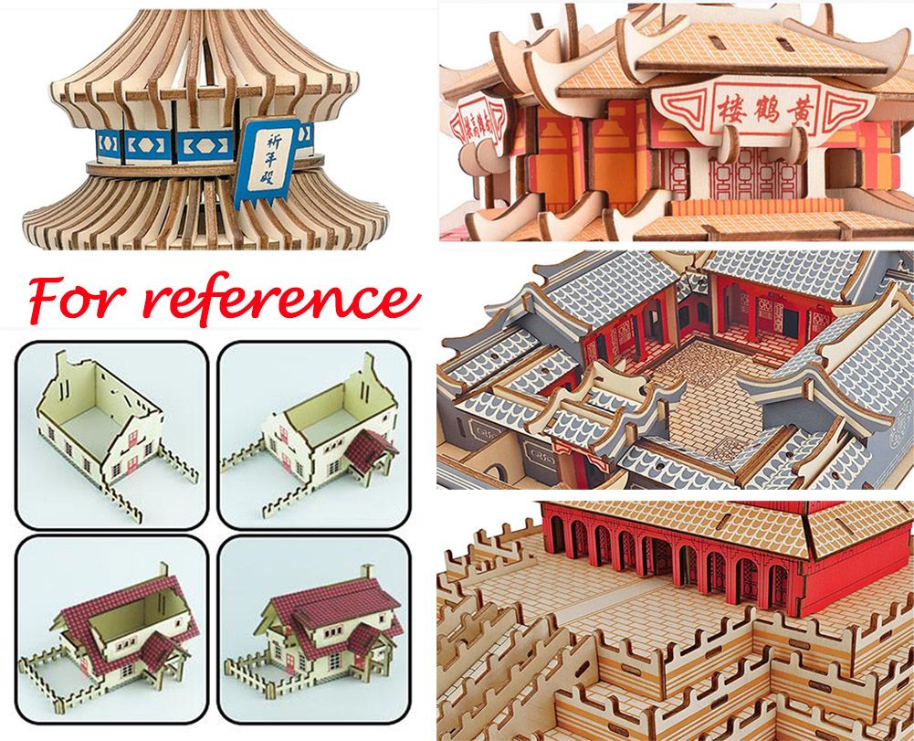 3D Holzpuzzle für Erwachsene Chinesischer Innenhof DIY-Montage Stadtbild-Modell Heimdeko Geschenk