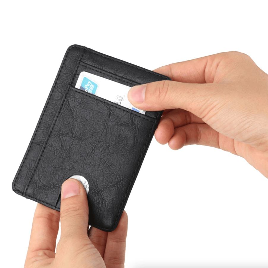Herren Leder Slim Wallet Kreditkartenetui RFID Blocker Geldbörse Ausweis Geldfach PU USA