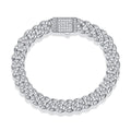 Licht des Glaubens – Ein modisches Armband für Herren, besetzt mit Moissanit, aus Sterlingsilber 925 und Platin-plattiertem Diamanten