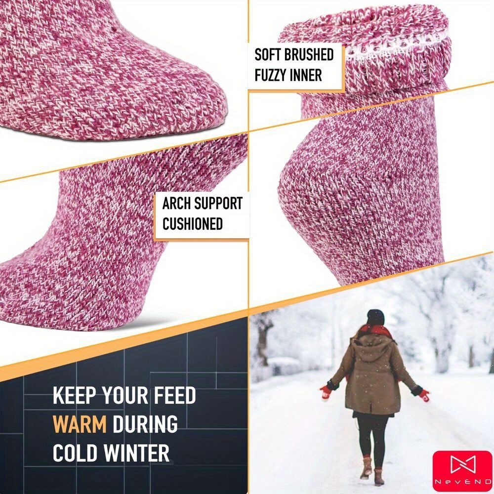6 Paar Damen Socken aus Wolle (EU 39-42) - Strapazierfähige Winterwärme, BS4745 2.4 Tog Wert, Mehrfarbig (Rosa/ Grau/ Blau/ Grün/ Schwarz)