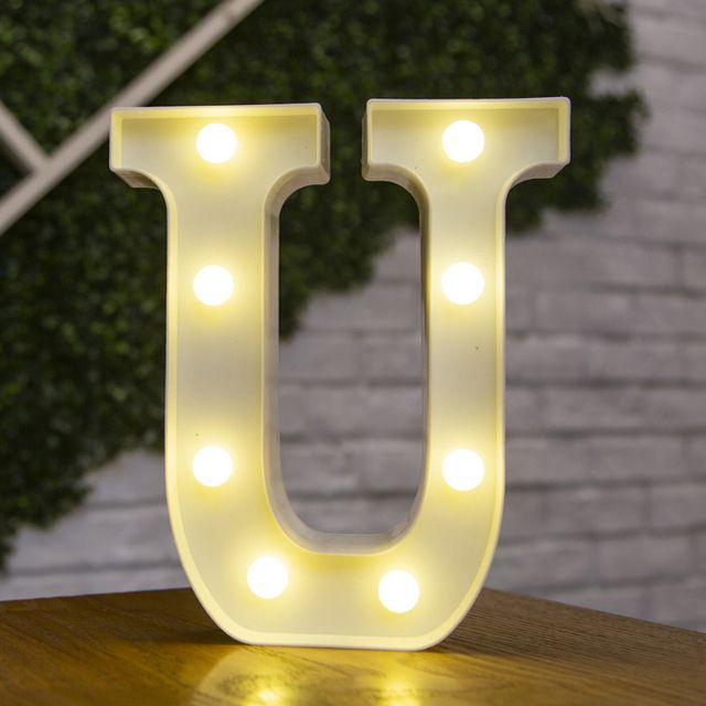 Lettres Lumineuses LED Alphabet Numéro Décoration Lampe à Pile Veilleuse pour la Maison Mariage Anniversaire Fête de Noël