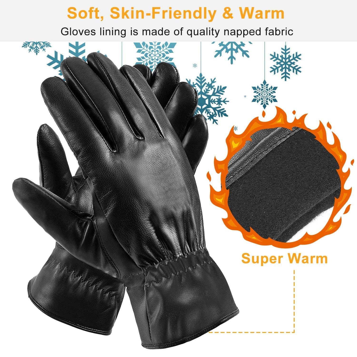 Unisex Leder Winter Warme Handschuhe Outdoor Winddichte Weiche Handschuhe Radfahren Skifahren Laufen Kalte Winterhandschuhe
