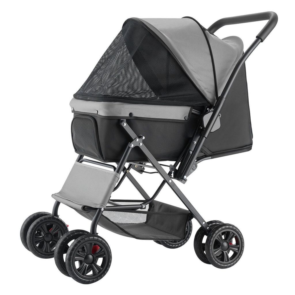 Haustier-Buggy Faltbar 4 Räder Reise-Hundebuggy Wendegriff bis 20 kg