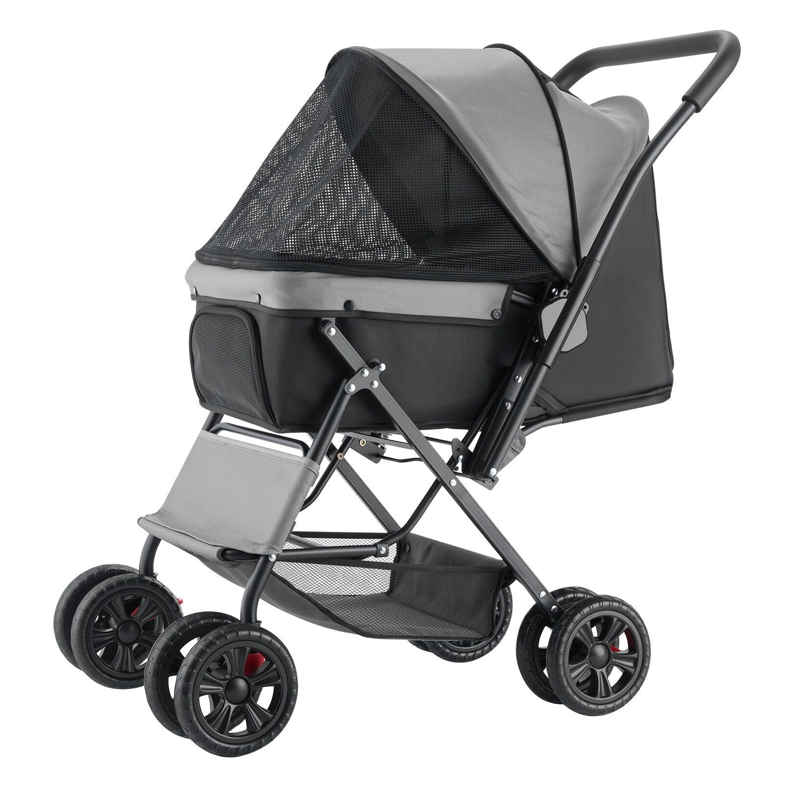 Haustier-Buggy Faltbar 4 Räder Reise-Hundebuggy Wendegriff bis 20 kg