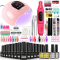 Nagelset Nagellack-Tools-Kit 54W Nagellampe 16 Farben UV-Gel-Nagellack-Kit Enthält Unterlack Überlack Nagelbohrmaschine Nagelset