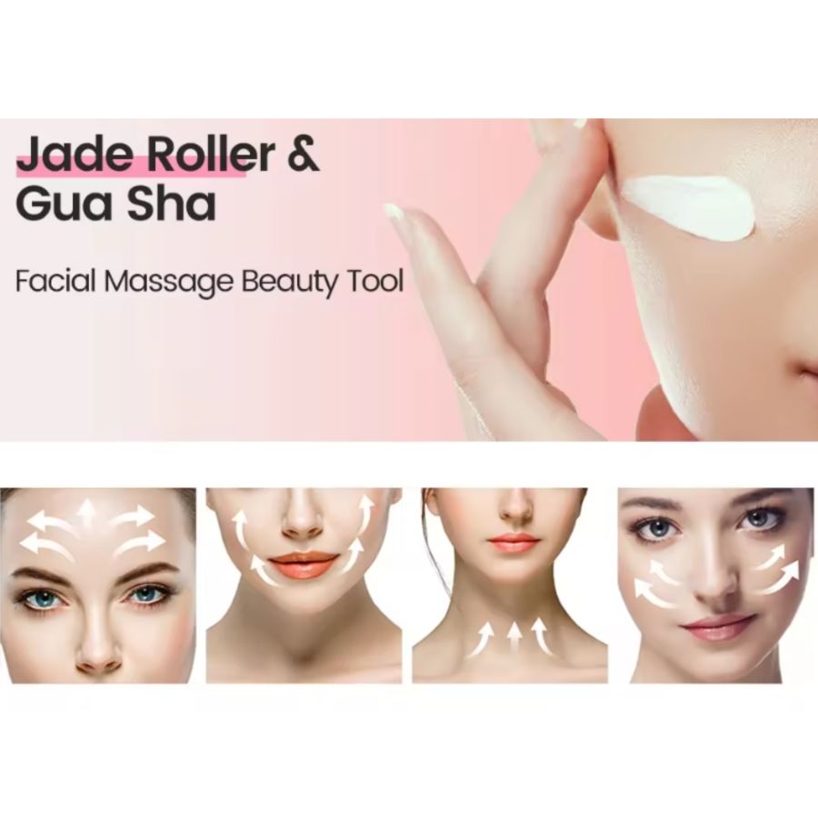 Gua Sha Planche 2PCS Pierre de massage pour le visage et le corps Rouleau de massage pour le grattage en résine naturelle Grattoir pour lifting du visage et massage anti-rides pour le cou