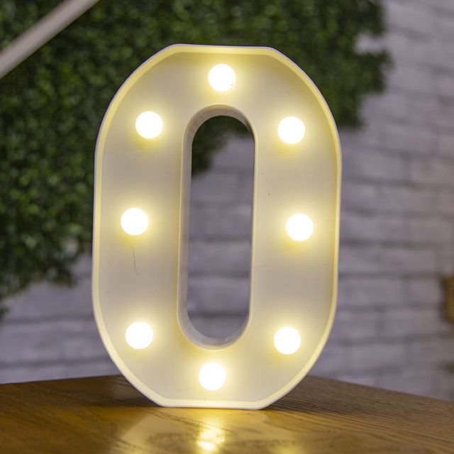 Lettres Lumineuses LED Alphabet Numéro Décoration Lampe à Pile Veilleuse pour la Maison Mariage Anniversaire Fête de Noël