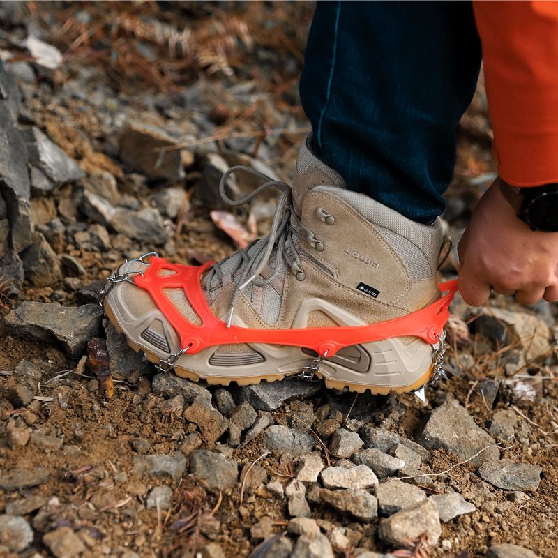1 Paar Outdoor Eiskralle rutschfeste Überschuhe Wanderschuhkette Edelstahl rutschfester Schnee Klettern Anti-Sturz Schuhketten