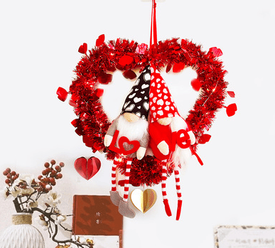 Valentinstag-Ornament-Geschenk, gesichtslose Puppe, Girlande, Valentinstags-Atmosphäre-Girlande