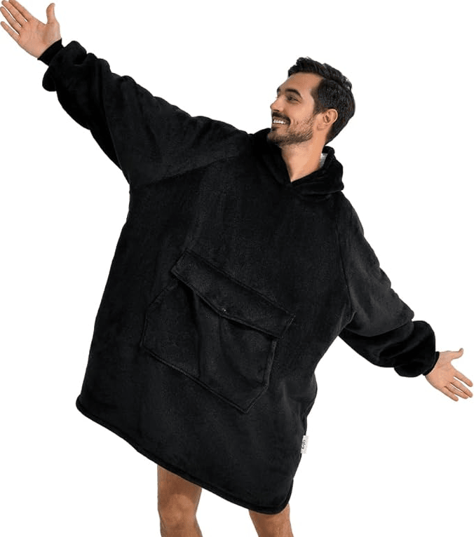Krifey Wearable Blanket Hoodie, Übergroßer Sherpa Kapuzenpullover als Geburtstagsgeschenk Weihnachtsgeschenk für Mama Frauen Freundin Männer, Gemütliches Sweatshirt mit Riesen-Tasche