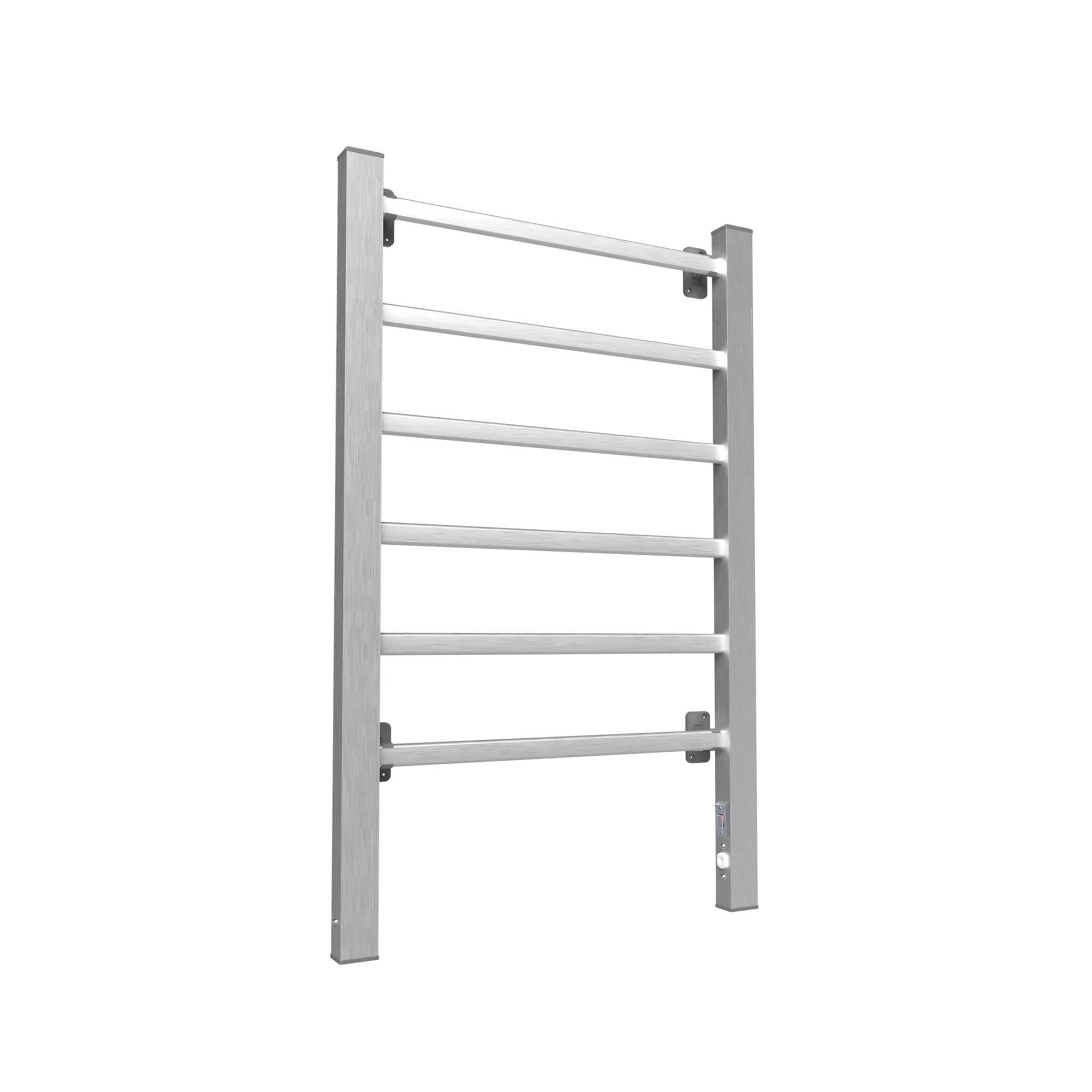 Elektrischer beheizter Handtuchhalter für das Badezimmer, Wandmontierter Handtuchwärmer, 6 Edelstahlstangen als Trockengestell