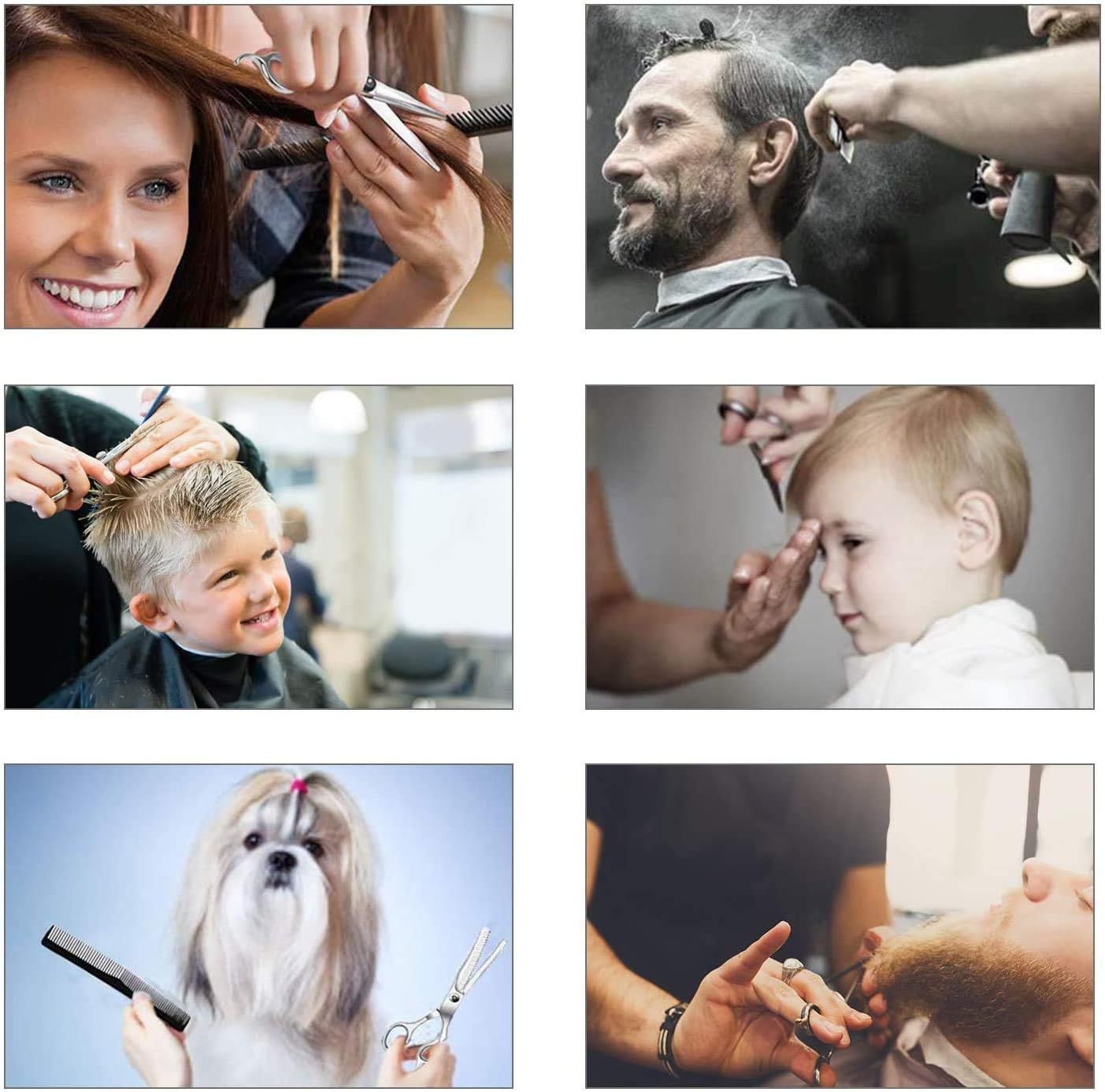 Haarschneidescheren-Set, 6 Zoll Friseur-Ausdünnschere zum Haarschneiden für Damen, Herren, Kinder - Silber