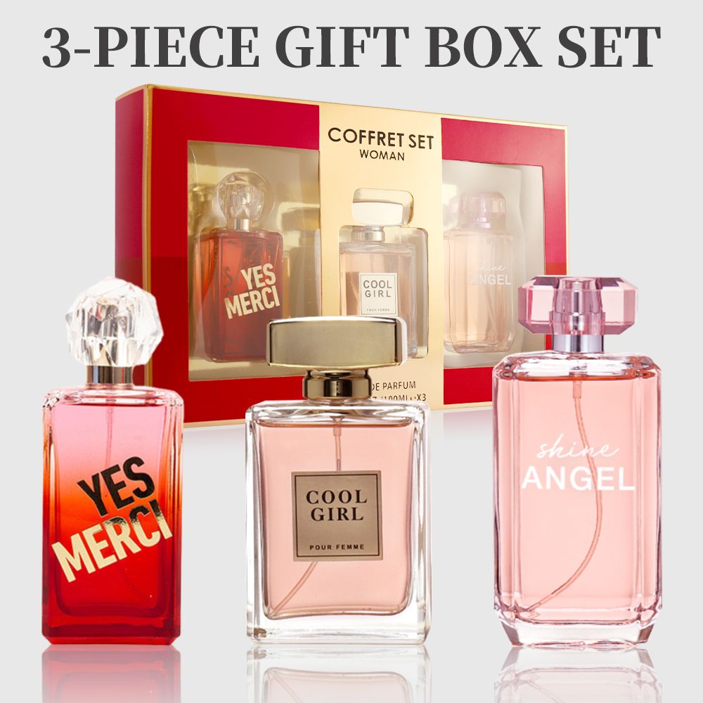 3-teiliges Set, Eau de Parfum Spray Geschenkbox für Damen, langanhaltender Duft, 3 verschiedene Duftrichtungen, perfekt für Weihnachtsgeschenke, Dating, Alltag, Partys, 100 ml/Flasche