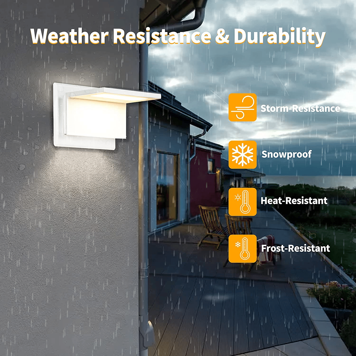 Inowel Wandleuchte Außenbereich LED Wandlampe Modern Wandmontierte Laternenleuchte für Veranda Haustür 17309