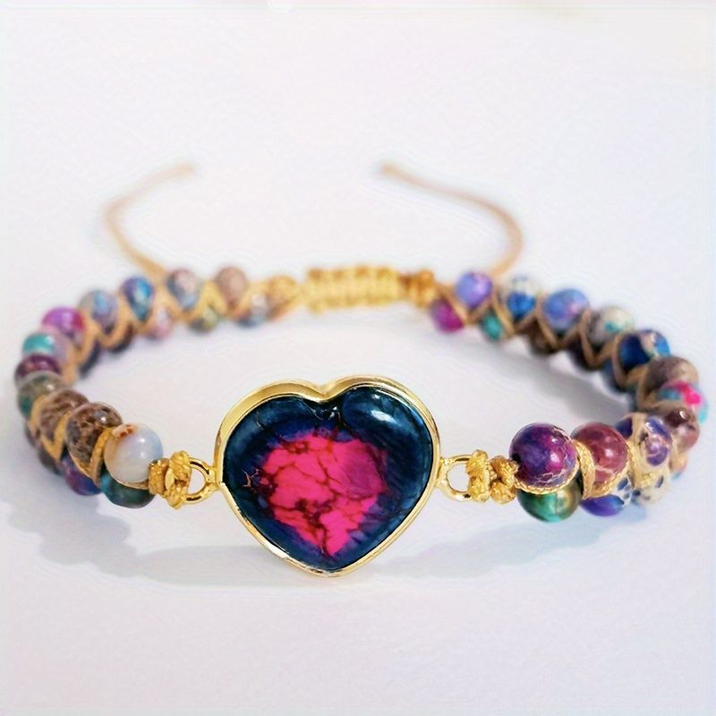 Heiß verkaufte Armband grenzüberschreitende Warenhandelsquelle Rotes Kaiserstein Armband Pfirsichherz Liebe Handkette geflochtenes Armband