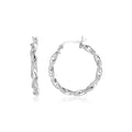 Boucles d'oreilles créoles rondes torsadées en argent sterling (3x20mm)