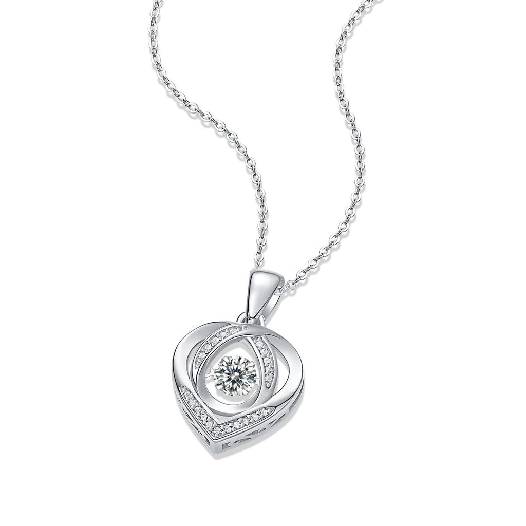 Mit dir in meinem Herzen - Eine modische und trendige Schmuckhalskette mit 0,5 Karat Moissanit in 925er Sterlingsilber