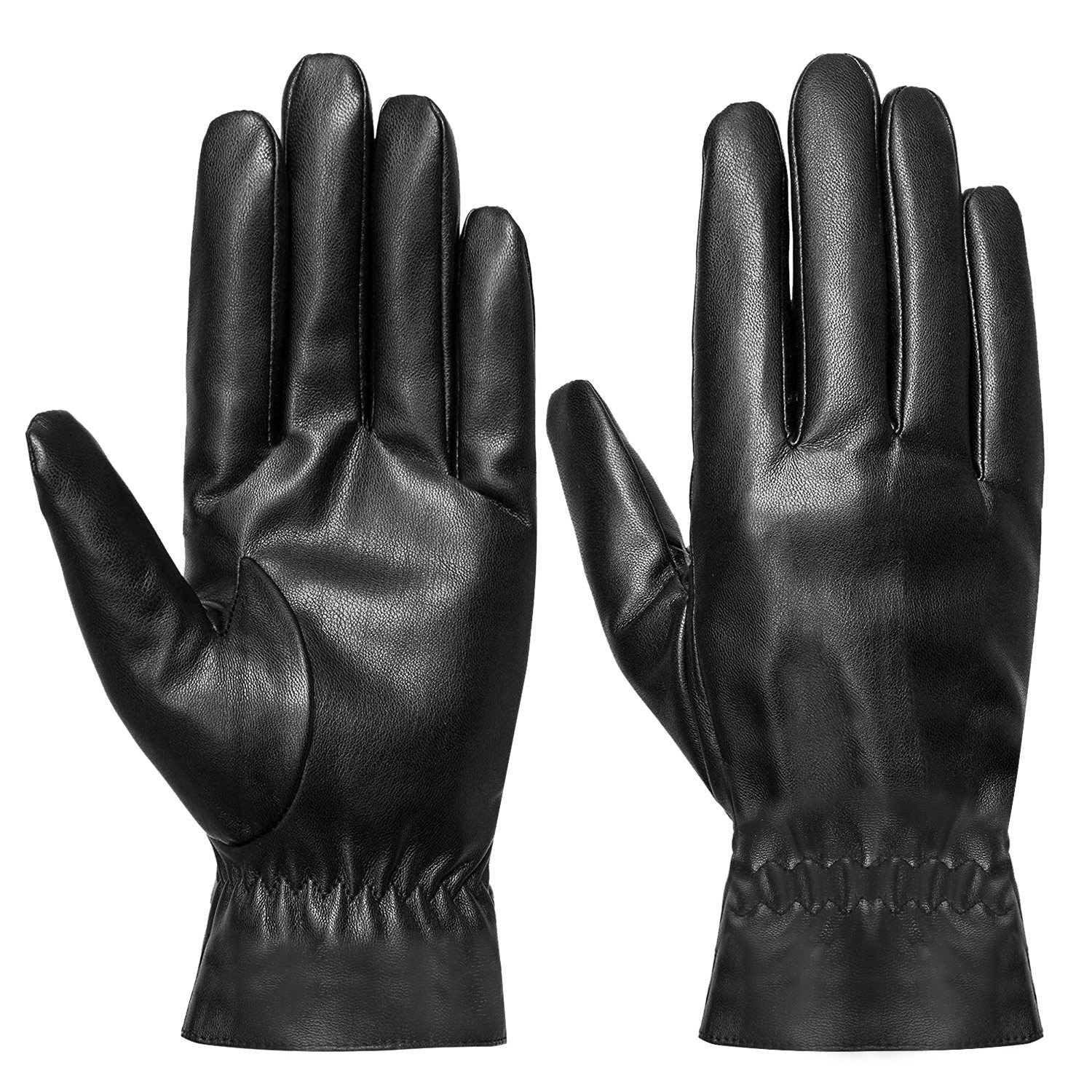 Unisex Leder Winter Warme Handschuhe Outdoor Winddichte Weiche Handschuhe Radfahren Skifahren Laufen Kalte Winterhandschuhe