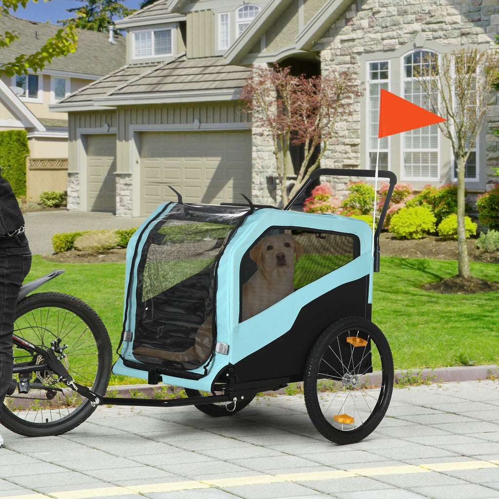 Haustier-Kinderwagen - 2-in-1 Großer Hundeanhänger & Kinderwagen Combo mit Sicherheitskupplung Schnellspannrädern Fußstütze Haustier Fahrradanhänger