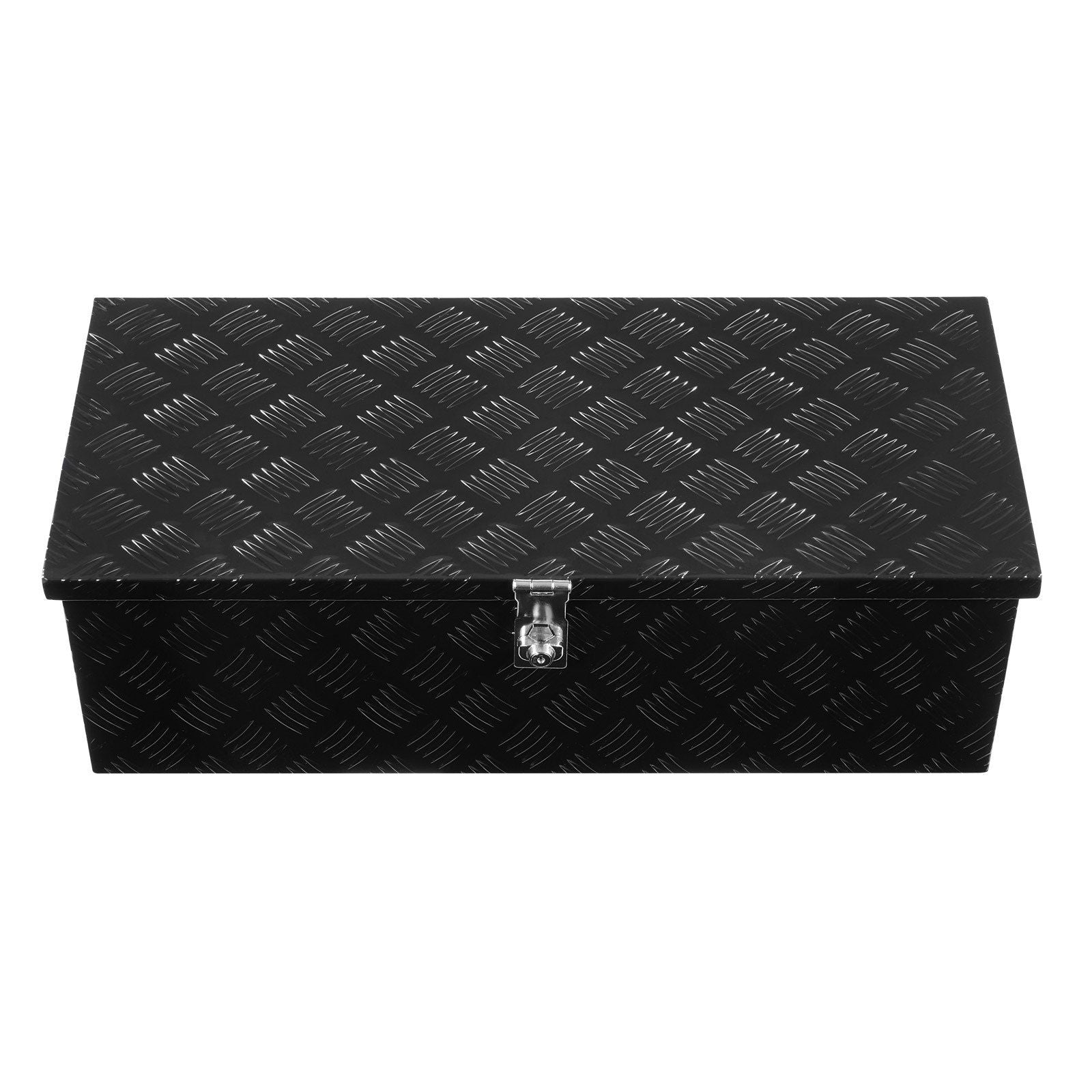 30"x13"x9.6" Schwerlast-Aluminium-Werkzeugkasten für Pickup-Wohnmobil, Schwarz