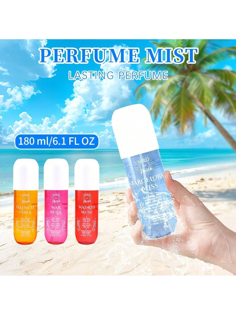 [SOLO EN IBIZA Brume] 1 pièce SOLO EN IBIZA 180 ml Brume Parfumée Longue Durée Cheveux & Corps pour Femme Parfait pour les Rendez-vous, les Fêtes et les Cadeaux