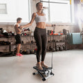 Heimtrainer Stepper für Damen Mini Fitness Stepper mit 2 Widerstandsbändern LCD-Monitor Max. 150 kg Belastung Treppensteiger Leiser Stepper