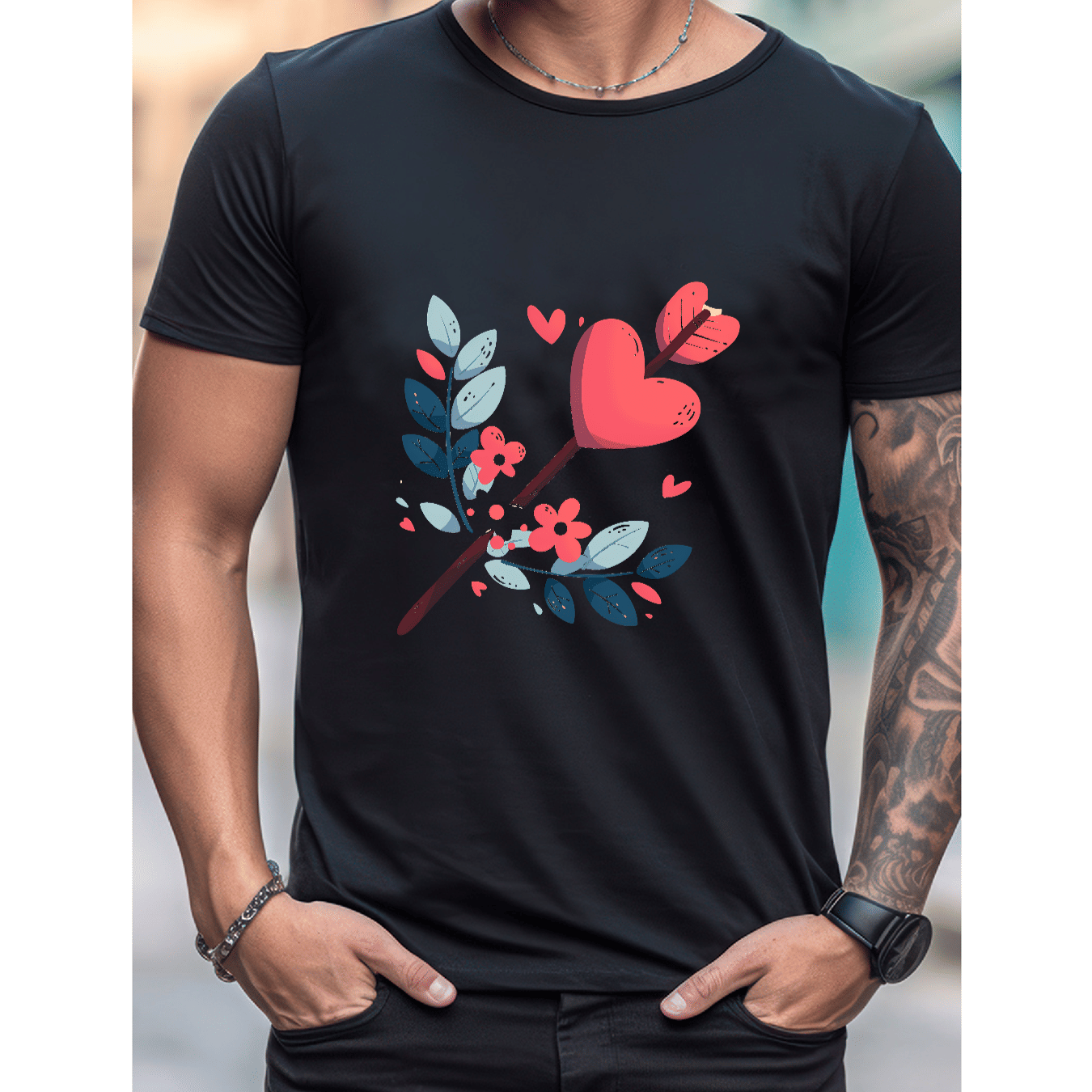 Stilvoll feiern mit diesem 100 % Baumwoll-Herren-T-Shirt zum Valentinstag