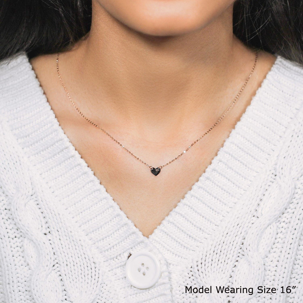 Collier mini cœur poli en or rose 14 carats