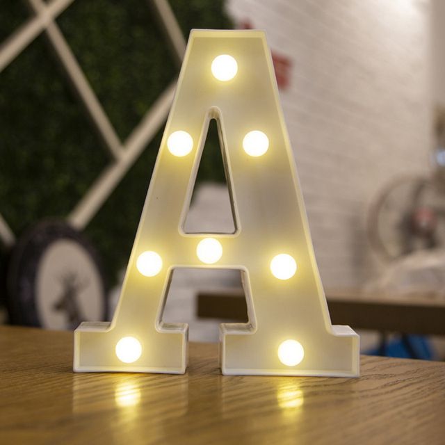 Alphabet Buchstaben LED Lichter Leuchtende Zahlenlampe Dekor Batterie Nachtlicht für Zuhause Hochzeit Geburtstag Weihnachtsfeier Dekoration