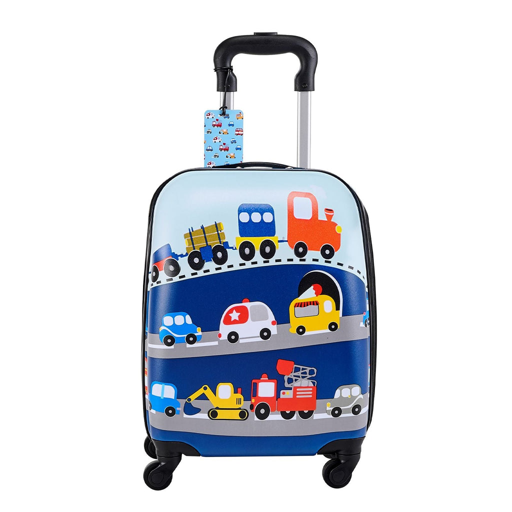 Kinder-Gepäckset, 5-teilig, 18 Zoll Hartschalenkoffer mit Rollen, Rucksack & U-förmigem Kissen, LKW Kinder-Handgepäckset, Urlaubs-Geburtstagsgeschenk für Mädchen Jungen, Fluggesellschaften genehmigt