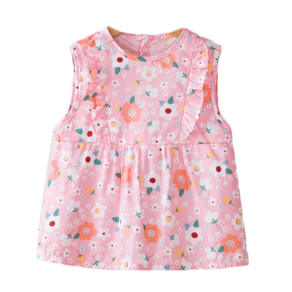 Rosa Flora Baby Wasserdichte Innenschürze Esslatz Mädchen Prinzessin Schürze Ärmelloser Latz