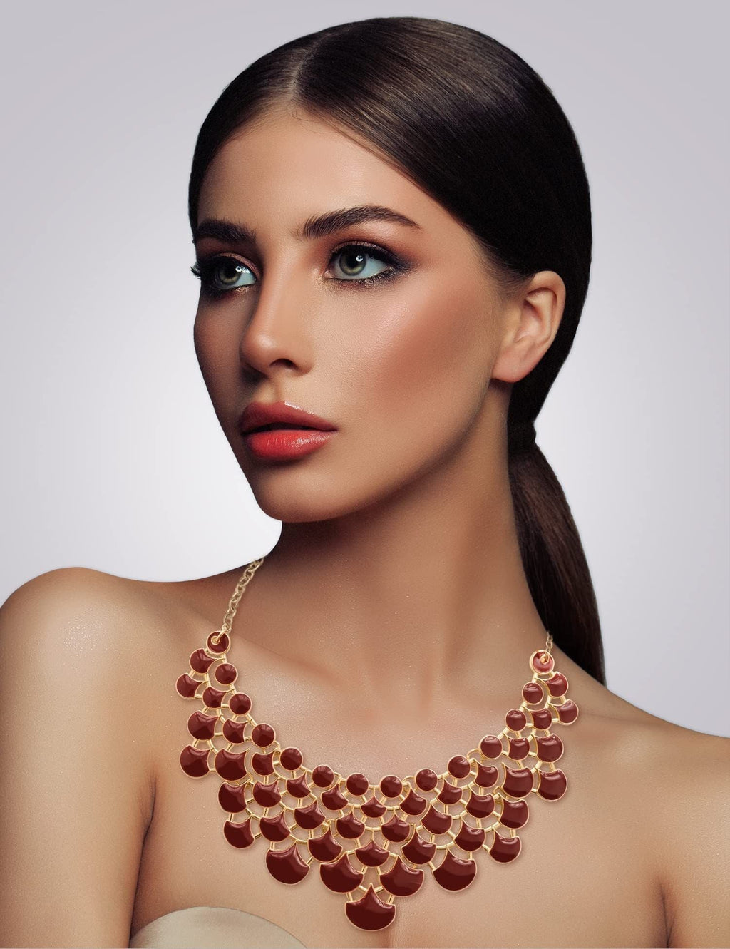 Jane Stone Modeaussage Collier Halskette Vintage Durchbrochenes Lätzchen Kostüm Schmuck