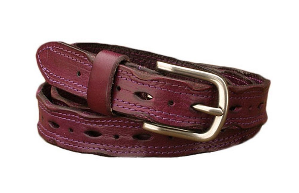 Ceinture vintage en jean, décontractée en cuir pour femme, violette