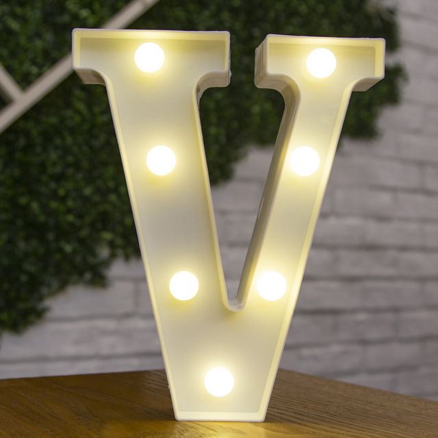 Lettres Lumineuses LED Alphabet Numéro Décoration Lampe à Pile Veilleuse pour la Maison Mariage Anniversaire Fête de Noël