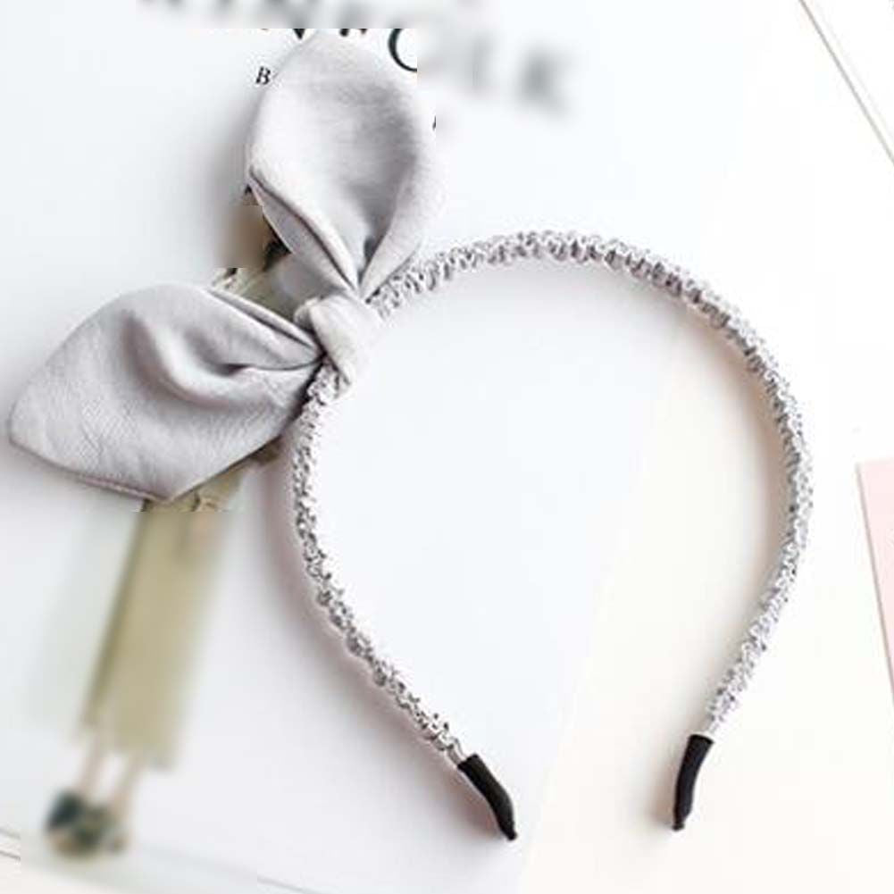 Grau Süße Hasenohren Dünnes Stirnband Süßes Schleifen-Haarband Haarschmuck für Damen