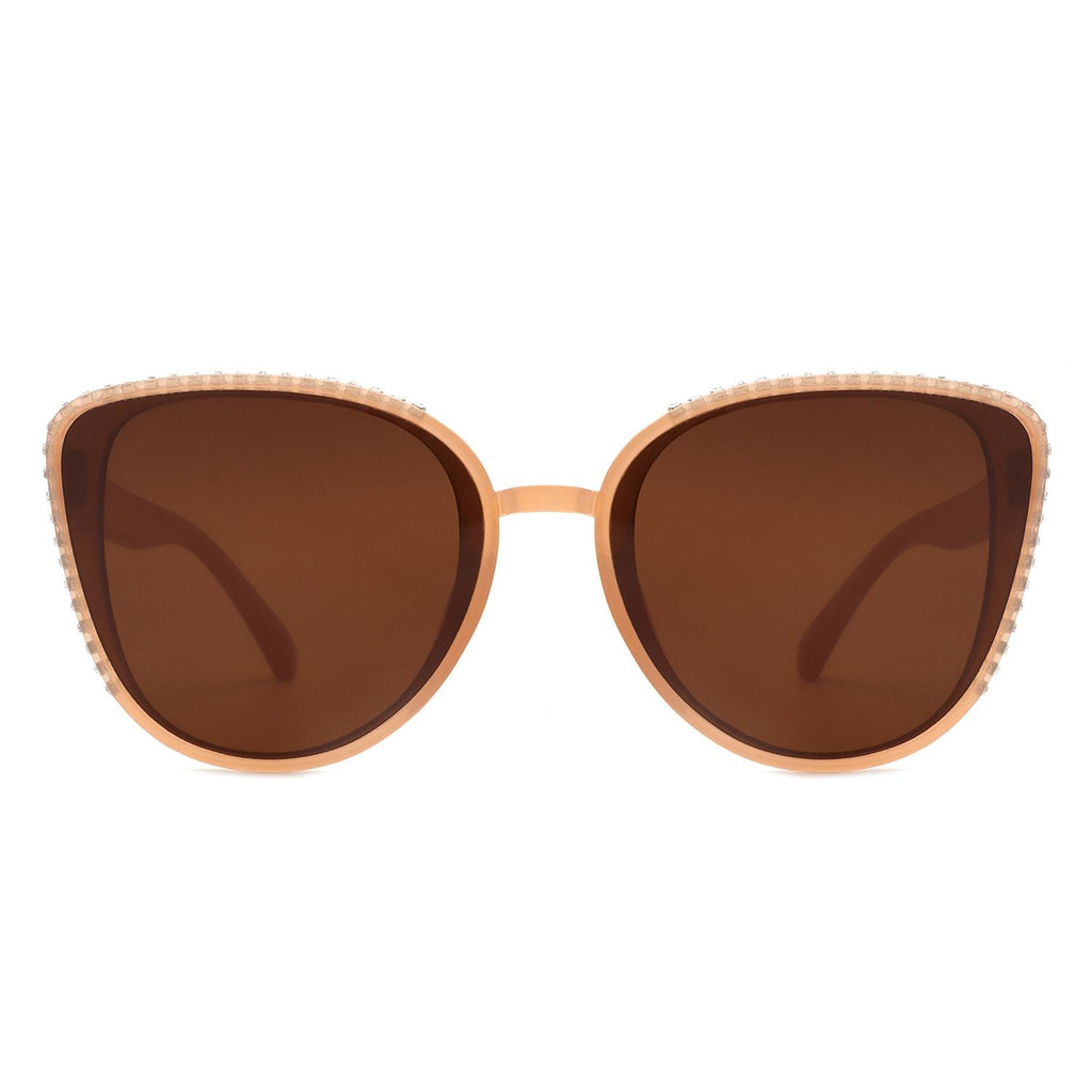 Damen Strass Mode Cat Eye Sonnenbrillen
