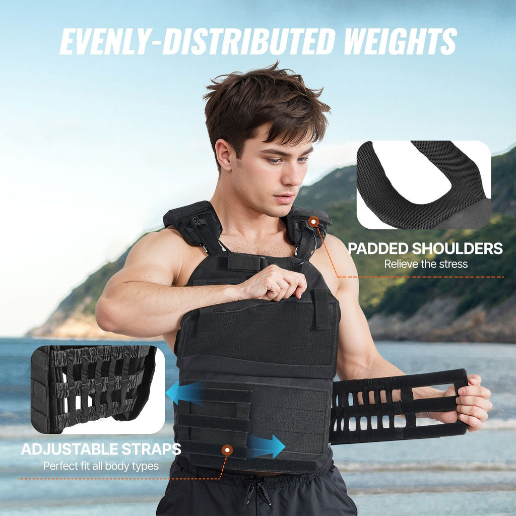 Gewichtsweste, 40lb Gewichtsweste, Verstellbare Gewichtsweste für Damen und Herren, Trainingsgerät für Kraft- und Ausdauertraining, Laufen, Joggen, Gehen, Fitness und Gewichtsverlust