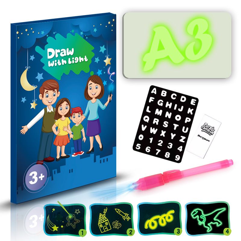 Tablette de Dessin Jouet Éducatif 3D Magique 8 Effets Lumineux Planche à Dessin Tableau à Croquis