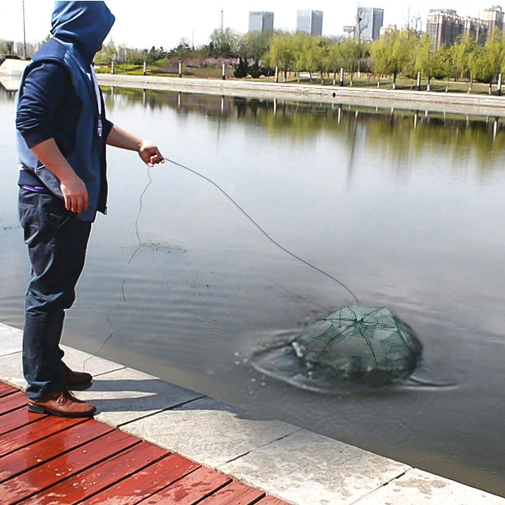Fisch Reuse Tragbar Zusammenklappbar Fischköderfalle Garnelen Minnow Krabbenködernetz