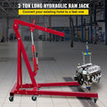 Hydraulischer Motorheber, 3 Tonnen/6600 lbs Tragkraft, mit Einzelkolbenpumpe und Gabelkopf-Basis, manueller Werkstattkran mit Griff, für Garage/Werkstattkräne, Motorlift-Hebezeug, Rot