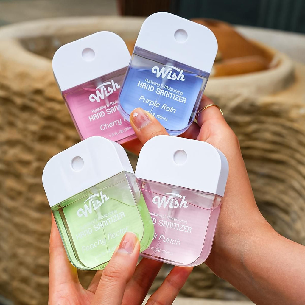 4er-Pack Handdesinfektionsspray, Mini Reiseutensilien, Sprüh-Handdesinfektionsmittel, tragbares Aloe Vera Handparfümspray, zur Händereinigung und zarten Beduftung. Für feuchtigkeitsspendendes Hände-Duftspray