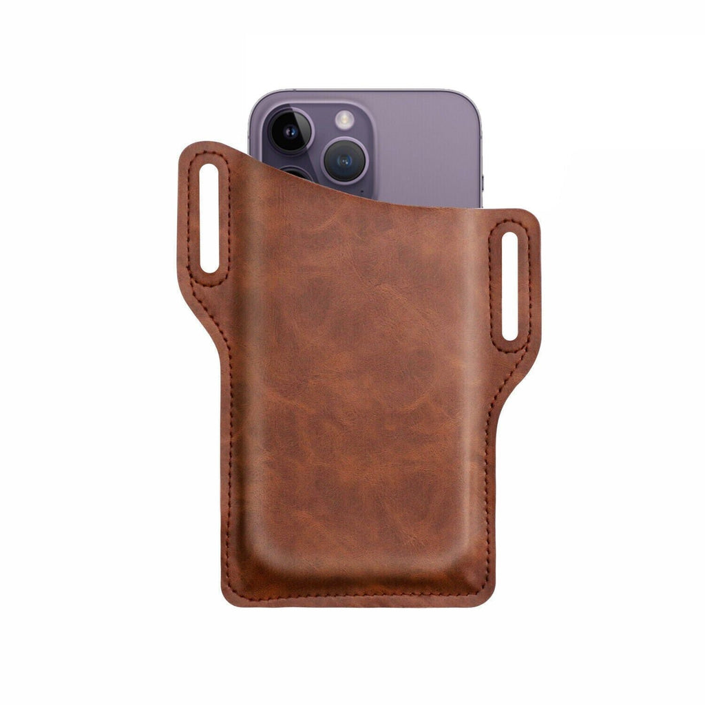 Sac de ceinture pour homme pour téléphone portable, pochette de taille en cuir, étui portefeuille