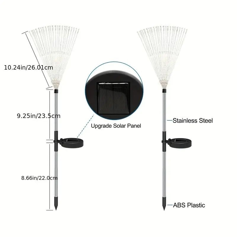 120 LED Solar-Feuerwerkslichter, Starburst Lichterkette mit 8 Leuchtmodi, IP4X, Solarbetriebene Wegeleuchten für Terrasse, Garten, Weihnachtsdekoration, Material: Kunststoff & Kupfer, Keine Federn,