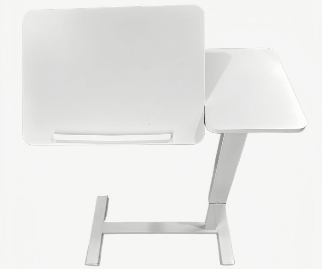 Beistelltisch für Laptops am Bett, mobiler, rollbarer Laptopständer, neigbarer Betttisch mit Rollen, höhenverstellbarer Laptoptisch für Bett, Sofa, Beistelltisch (WEISS)