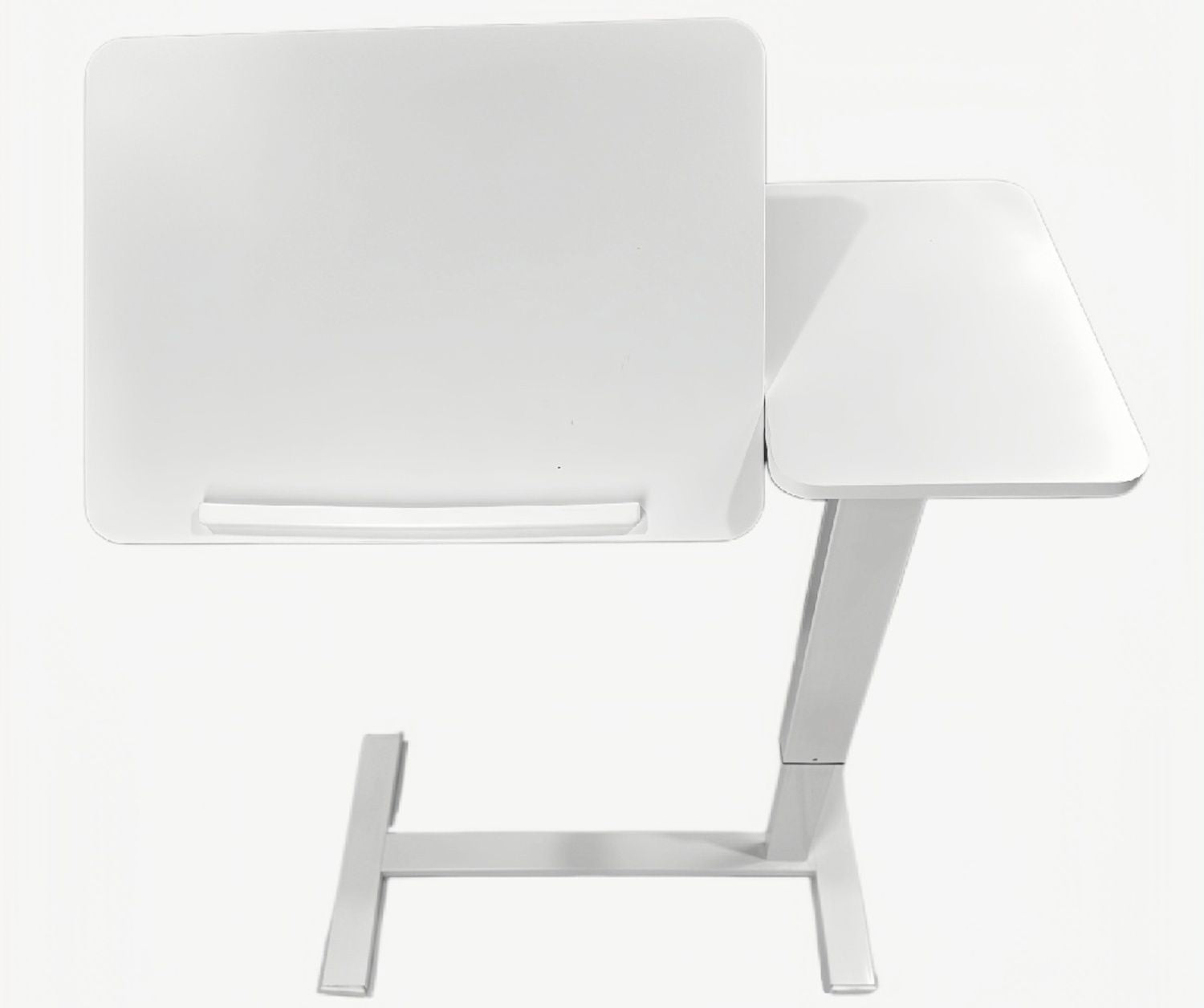 Beistelltisch für Laptops am Bett, mobiler, rollbarer Laptopständer, neigbarer Betttisch mit Rollen, höhenverstellbarer Laptoptisch für Bett, Sofa, Beistelltisch (WEISS)